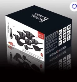 Royal Swiss® - Set Lot 33-delige - Pannenset Inductie - Steengoeden - Afneembare Handgreep - Glazen Deksel - Geschikt Voor Oven - PFAS-vrij + Keukengerei -Pot Verkoopwinkel 1133x1200