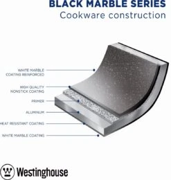 Westinghouse Grillpan - Ø 28 Cm - Zwart Marmer - Geschikt Voor Alle Warmtebronnen Inclusief Inductie - Steakpan Met Antiaanbaklaag- Aluminium -Pot Verkoopwinkel 1138x1200 5