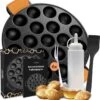 Ocina Poffertjespan – Combo Pack – 19 Poffertjes – Poffertjesmaker – Poffertjespan Inductie – Poffertjespan Electrisch – Gietijzeren Pan - Inclusief Doseerfles, Handvaten, 6x Poffertjesvorken En Invetkwast – Gratis Receptenboek -Pot Verkoopwinkel 1156x1200 2