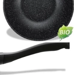 Luxe Swiss Wokpan - Ø 28 Cm - Marmeren Coating - Inductie - Met Glazen Deksel - Zwart -Pot Verkoopwinkel 1180x1200