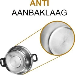 KitchenPrince 12-Delige Pannenset RVS - Pottenset - Kookpannen - Koekenpan - Steelpan - Bakpan - PFAS-Vrij - Pannenset - Pannenset Inductie - Antiaanbaklaag - Koekenpannenset -Pot Verkoopwinkel 1190x1200 9