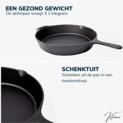 Gietijzeren Pan - Skillet - Koekenpan - BBQ - Koekenpan Inductie - ø32cm - 3.1 KG - Geschikt Voor Alle Warmtebronnen - Inclusief Gratis E-Book -Pot Verkoopwinkel 1198x1200 11