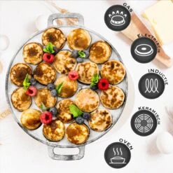 IRONO Poffertjespan Set - Incl. Doseerfles, Kwast En Vork - Poffertjespan Inductie En Electrisch - Poffertjesmaker 19 Poffertjes - Poffertjes Maken - Spuitfles - Cadeau Voor Mannen En Vrouwen -Pot Verkoopwinkel 1198x1200 21