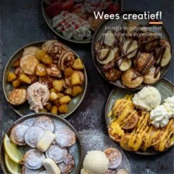 Ocina Poffertjespan – Combo Pack – 19 Poffertjes – Poffertjesmaker – Poffertjespan Inductie – Poffertjespan Electrisch – Gietijzeren Pan - Inclusief Doseerfles, Handvaten, 6x Poffertjesvorken En Invetkwast – Gratis Receptenboek -Pot Verkoopwinkel 1198x1200 23