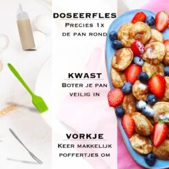 IRONO Poffertjespan Set - Incl. Doseerfles, Kwast En Vork - Poffertjespan Inductie En Electrisch - Poffertjesmaker 19 Poffertjes - Poffertjes Maken - Spuitfles - Cadeau Voor Mannen En Vrouwen -Pot Verkoopwinkel 1199x1200 6