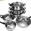 KitchenPrince 12-Delige Pannenset RVS - Pottenset - Kookpannen - Koekenpan - Steelpan - Bakpan - PFAS-Vrij - Pannenset - Pannenset Inductie - Antiaanbaklaag - Koekenpannenset -Pot Verkoopwinkel 1200x1015 2