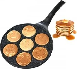 Emoji Pannenkoekenpan Pancake | 26cm | 7 Kop - Marmeren Anti Aanbaklaag Met Smiley -Pot Verkoopwinkel 1200x1078 1