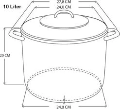 Haushalt Soeppan Met Glazen Deksel - 10 Liter- RVS -Pot Verkoopwinkel 1200x1100 2