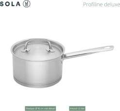 Sola Steelpan Profiline Deluxe - Ø 16 Cm - Zilver - RVS - Sandwichbodem -Pot Verkoopwinkel 1200x1108 3