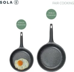 Sola Koekenpan Fair Cooking - Ø 28 Cm - Zwart/wit - Aluminium - Antiaanbaklaag -Pot Verkoopwinkel 1200x1171 3