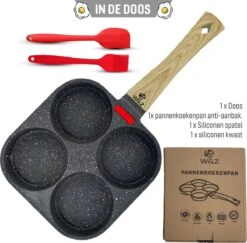 W&Z® Pannenkoekenpan Inductie - Pancake Pan - Omeletpan - Omeletmaker -Eierpan- Anti Aanbak - 4 Vakjes -Pot Verkoopwinkel 1200x1179