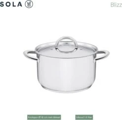 Sola Pannenset Blizz - 4 Delig - Ø Cm - Zilver - RVS - Sandwichbodem -Pot Verkoopwinkel 1200x1187