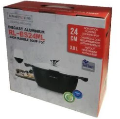 Royalty Line - Marble Soep/braadpan - Met Glazen Deksel Zwart - 24 CM. RL-BS24ML -Pot Verkoopwinkel 1200x1190 3