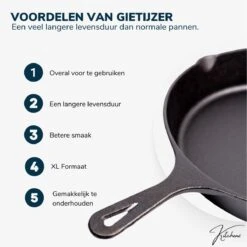 Gietijzeren Pan - Skillet - Koekenpan - BBQ - Koekenpan Inductie - ø32cm - 3.1 KG - Geschikt Voor Alle Warmtebronnen - Inclusief Gratis E-Book -Pot Verkoopwinkel 1200x1198 17