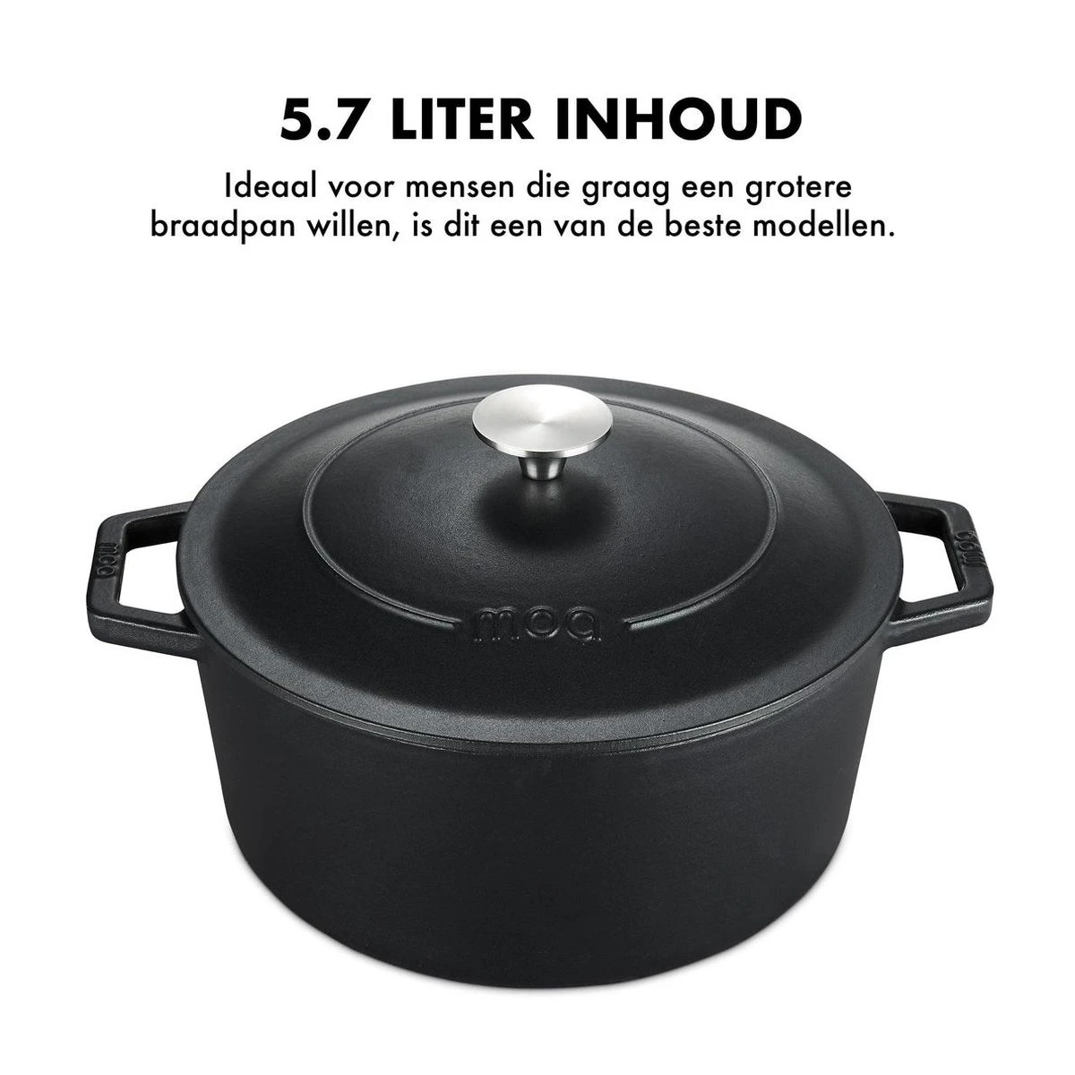 MOA Gietijzeren Braadpan - Inhoud 5,7 Liter - 26CM - Rond - Alle Warmtebronnen - Ook Voor Inductie - Gewicht 5,8 Kg - Zwart - C26B 4 MOA Gietijzeren Braadpan - Inhoud 5,7 Liter - 26CM - Rond - Alle Warmtebronnen - Ook Voor Inductie - Gewicht 5,8 Kg - Zwart - C26B - Afbeelding 2