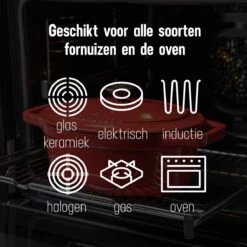 Daumonet Bocuse Rouge Gietijzeren Braadpan - Sudderpan Kersen Rood - Ovaal - Ø 29 Cm - 3 Liter - PFAS & PFOA Vrij - Emaille - Geschikt Voor Alle Warmtebronnen - Elektrisch - Gas - Halogeen - Inductie - Keramisch - Vaatwasserbestendig -Pot Verkoopwinkel 1200x1200 1068