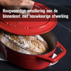 Daumonet Bocuse Rouge Gietijzeren Braadpan - Sudderpan Kersen Rood - Ovaal - Ø 29 Cm - 3 Liter - PFAS & PFOA Vrij - Emaille - Geschikt Voor Alle Warmtebronnen - Elektrisch - Gas - Halogeen - Inductie - Keramisch - Vaatwasserbestendig -Pot Verkoopwinkel 1200x1200 1069