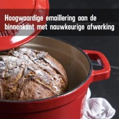 Daumonet Carême Rouge Gietijzeren Braadpan - Sudderpan Kersen Rood - Rond - Ø26 Cm - 4,4 Liter - PFAS & PFOA Vrij - Emaille - Geschikt Voor Alle Warmtebronnen - Elektrisch - Gas - Halogeen - Inductie - Keramisch - Vaatwasserbestendig -Pot Verkoopwinkel 1200x1200 1088