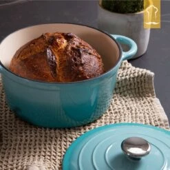 Chefarone Gietijzeren Pan - Braadpan Inclusief Deksel - Geschikt Voor Alle Warmtebronnen - Geëmailleerd Blauw -Pot Verkoopwinkel 1200x1200 1120