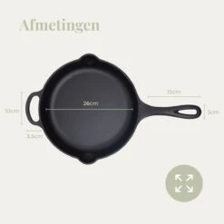 Belluci - Ø26cm - Koekenpan - Skillet + Deksel Geëmailleerde Gietijzeren Pan Voor BBQ En Inductie Incl. Accessoires - Hapjespan - Braadpan -Pot Verkoopwinkel 1200x1200 1123
