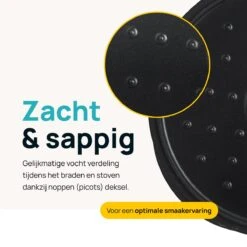 MOA Gietijzeren Braadpan - Inhoud 4,75 Liter - 26CM - Rond - Alle Warmtebronnen - Ook Voor Inductie - Gewicht 5,8 Kg - Zwart - MOAMC26B -Pot Verkoopwinkel 1200x1200 1127