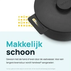 MOA Gietijzeren Braadpan - Inhoud 7,1 Liter - 29CM - Rond - Alle Warmtebronnen - Ook Voor Inductie - Gewicht 7,6 Kg - Zwart - MC29B -Pot Verkoopwinkel 1200x1200 1163