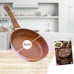 Livington Copper & Stone Pan - 24cm Koekenpan- Anti-aanbaklaag En Krasbestendig - Graniet Look - Binnenste Steenlaag Voor Perfecte Warmteverdeling - Geschikt Voor Ceran, Gas, Elektrisch, Inductie -Pot Verkoopwinkel 1200x1200 1175