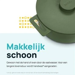 MOA Gietijzeren Braadpan - Inhoud 4,75 Liter - 26CM - Rond - Alle Warmtebronnen - Ook Voor Inductie - Gewicht 5,8 Kg - Olijfgroen - MC26OG -Pot Verkoopwinkel 1200x1200 1198