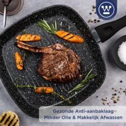 Westinghouse Grillpan - Ø 28 Cm - Zwart Marmer - Geschikt Voor Alle Warmtebronnen Inclusief Inductie - Steakpan Met Antiaanbaklaag- Aluminium -Pot Verkoopwinkel 1200x1200 1353