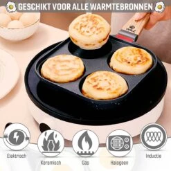 W&Z® Pannenkoekenpan Inductie - Pancake Pan - Omeletpan - Omeletmaker -Eierpan- Anti Aanbak - 4 Vakjes -Pot Verkoopwinkel 1200x1200 1409