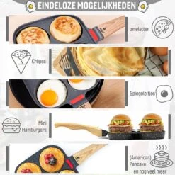 W&Z® Pannenkoekenpan Inductie - Pancake Pan - Omeletpan - Omeletmaker -Eierpan- Anti Aanbak - 4 Vakjes -Pot Verkoopwinkel 1200x1200 1410