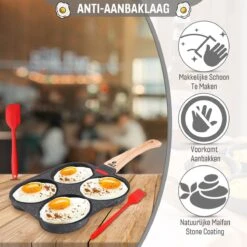 W&Z® Pannenkoekenpan Inductie - Pancake Pan - Omeletpan - Omeletmaker -Eierpan- Anti Aanbak - 4 Vakjes -Pot Verkoopwinkel 1200x1200 1411
