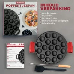MM Brands Poffertjespan - Poffertjesmaker - Inductie / Oven / BBQ - Inclusief Handvat, Borstel En Vorken -Pot Verkoopwinkel 1200x1200 1468