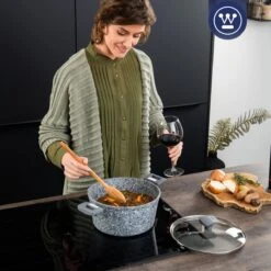 Westinghouse Kookpan/Braadpan Inductie - Ø 28 Cm - Grijs Graniet - Met Deksel - PFOA Vrij -Pot Verkoopwinkel 1200x1200 150