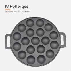 Ocina Poffertjespan – Combo Pack – 19 Poffertjes – Poffertjesmaker – Poffertjespan Inductie – Poffertjespan Electrisch – Gietijzeren Pan - Inclusief Doseerfles, Handvaten, 6x Poffertjesvorken En Invetkwast – Gratis Receptenboek -Pot Verkoopwinkel 1200x1200 1503