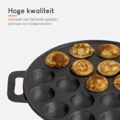Ocina Poffertjespan – Combo Pack – 19 Poffertjes – Poffertjesmaker – Poffertjespan Inductie – Poffertjespan Electrisch – Gietijzeren Pan - Inclusief Doseerfles, Handvaten, 6x Poffertjesvorken En Invetkwast – Gratis Receptenboek -Pot Verkoopwinkel 1200x1200 1505