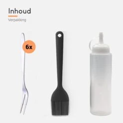 Ocina Poffertjespan Accessoires Set - Doseerfles - Poffertjes Spuitfles - 6x Poffertjes Vork - Kwast - Siliconen Kwast - Bakkwast - Gratis Poffertjes E-Book -Pot Verkoopwinkel 1200x1200 1512