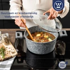 Westinghouse Kookpan/Braadpan Inductie - Ø 28 Cm - Grijs Graniet - Met Deksel - PFOA Vrij -Pot Verkoopwinkel 1200x1200 152