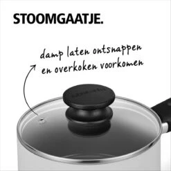 BRABANTIA INDU+ Steelpan Met Deksel - Keramische Antiaanbaklaag - Ø 16 Cm - Inductie - Pfas Vrij -Pot Verkoopwinkel 1200x1200 1675