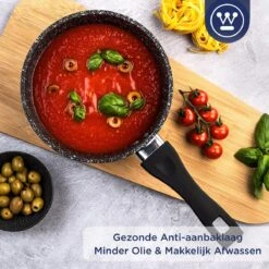 Westinghouse Steelpan Inductie - Ø 18 Cm - Zwart Marmer - Met Deksel - Sauspan -Pot Verkoopwinkel 1200x1200 1693