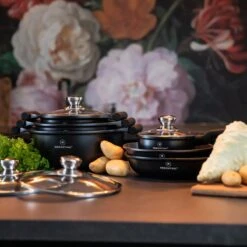 Herenthal Inductie Pannenset - Luxe 10-delige Koekenpanset - Voor Alle Warmtebronnen - Met Glazen Deksels En Koudgrepen - Zwart -Pot Verkoopwinkel 1200x1200 206