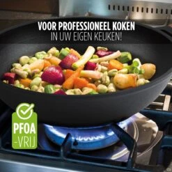 Rosmarino Black Line - Wokpan - Ø30cm - 100% PFAS & PFOA Vrij - Gegoten Aluminium - Non-stick Minerale Coating - Ergonomische Handgreep - Geschikt Voor Alle Warmtebronnen & Vaatwasser -Pot Verkoopwinkel 1200x1200 350