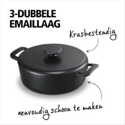 BRABANTIA THE DUTCH Gietijzeren Braadpan - Ø 28cm - MAT Zwart - Inductie -Pot Verkoopwinkel 1200x1200 36