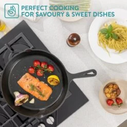 Navaris Gietijzeren Koekenpan - Braadpan Van Gietijzer - Ronde Skillet - Geschikt Voor Alle Warmtebronnen - Ø 30 Cm - Ovenbestendig Tot 260 Graden -Pot Verkoopwinkel 1200x1200 385