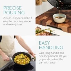 Navaris Gietijzeren Koekenpan - Braadpan Van Gietijzer - Ronde Skillet - Geschikt Voor Alle Warmtebronnen - Ø 30 Cm - Ovenbestendig Tot 260 Graden -Pot Verkoopwinkel 1200x1200 391