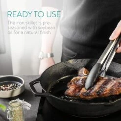 Navaris Gietijzeren Koekenpan - Braadpan Van Gietijzer - Ronde Skillet - Geschikt Voor Alle Warmtebronnen - Ø 30 Cm - Ovenbestendig Tot 260 Graden -Pot Verkoopwinkel 1200x1200 393