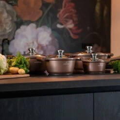 Herenthal Inductie Pannenset- Luxe 10-delige Koekenpannenset - Voor Alle Warmtebronnen - Met Glazen Deksels - Koper -Pot Verkoopwinkel 1200x1200 40