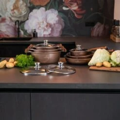 Herenthal Inductie Pannenset- Luxe 10-delige Koekenpannenset - Voor Alle Warmtebronnen - Met Glazen Deksels - Koper -Pot Verkoopwinkel 1200x1200 41