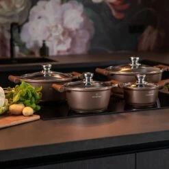 Herenthal Inductie Pannenset- Luxe 10-delige Koekenpannenset - Voor Alle Warmtebronnen - Met Glazen Deksels - Koper -Pot Verkoopwinkel 1200x1200 42