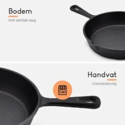 Ocina Gietijzeren Pan – Set Van 3 Stuks – ø25cm, ø19.5cm En ø16cm - Skillet - Koekenpan – Hapjespan – Koekenpan Inductie – Koekenpannenset - Gietijzeren Pan Bbq - Gietijzer - Incl. Receptenboek -Pot Verkoopwinkel 1200x1200 797